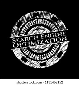 Search Engine Optimization chalk emblem written on a blackboard