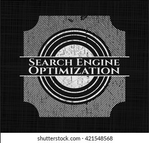 Search Engine Optimization chalkboard emblem on black board