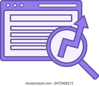 Farbsymbol für die Suchmaschinenoptimierung. SEO. Vektorgrafik-Symbol. Optimierung der Website für Suchen Engines. Blogger und soziale Netzwerke Konzept