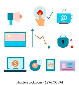 
Search engine optimization color vector outline icons. SEO elements.