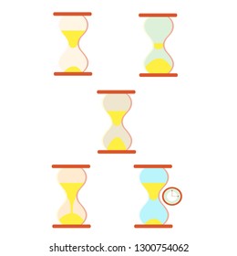 Search engine optimization color vector outline icons. Hourglass. SEO elements