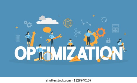 Search engine optimization concept. Doing market research and making website analysis to get data for SEO. Flat vector illustration