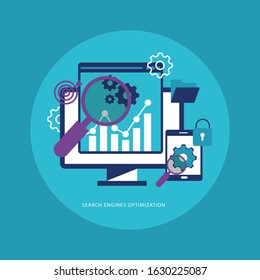 search engine optimization concept flat design