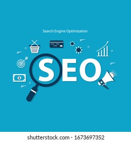 search engine optimization concept flat design 