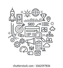Search Engine Optimization conceptual illustration.