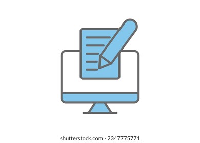 Search engine optimization copy writing icon. Icon related to Search Engine Optimization. suitable for web site design, app, user interfaces. flat line icon style. Simple vector design editable