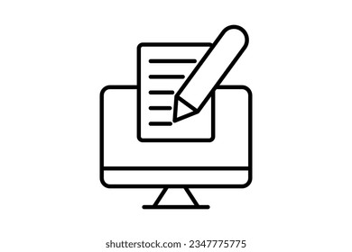 Search engine optimization copy writing icon. Icon related to Search Engine Optimization. suitable for web site design, app, user interfaces. line icon style. Simple vector design editable