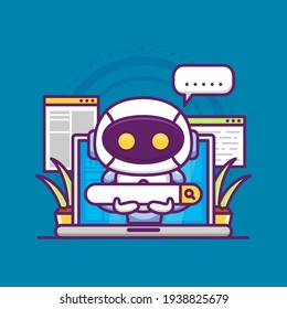 search engine optimization with cute robot