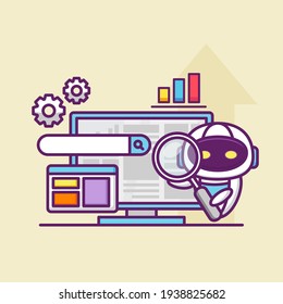 search engine optimization with cute robot