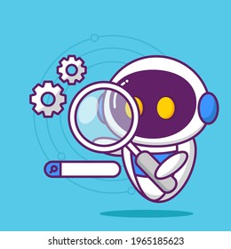 search engine optimization with cute robot