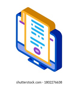 search engine optimization document icon vector. isometric search engine optimization document sign. color isolated symbol illustration