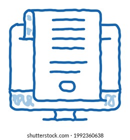 search engine optimization document sketch icon vector. Hand drawn blue doodle line art search engine optimization document sign. isolated symbol illustration