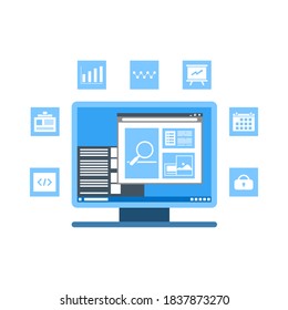 Search engine optimization flat design illustration