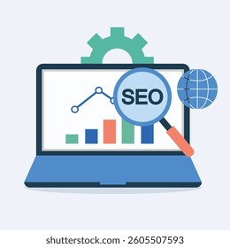 Search engine optimization flat design concept. vector illustration.