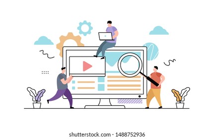 Search engine optimization flat vector illustration concept, can be used for landing page, ui, web, App intro card, editorial, flyer, and banner.