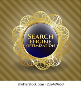Search Engine Optimization gold shiny emblem