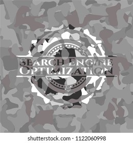 Search Engine Optimization grey camouflage emblem