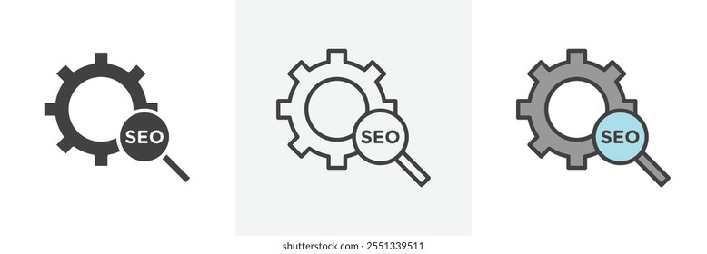 Search engine optimization icon pack. Vector illustration. EPS10