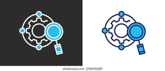 Search Engine Optimization Icon Set, Colored Outline Vector Illustration