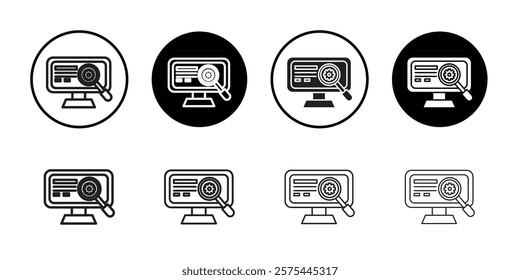 Search engine optimization icon Thin line art collection