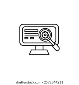 Search engine optimization icon Vector flat thin line illustration