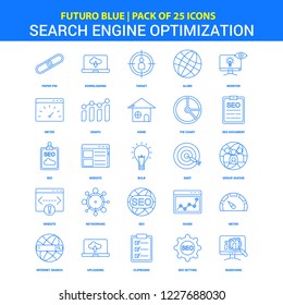 Search Engine Optimization Icons - Futuro Blue 25 Icon pack