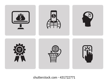 Search engine optimization icons in minimalist style