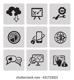 Search engine optimization icons in minimalist style