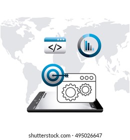 search engine optimization icons vector illustration design