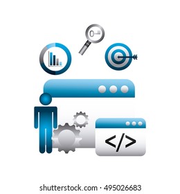 search engine optimization icons vector illustration design
