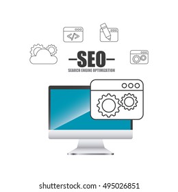 search engine optimization icons vector illustration design