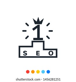 Search engine optimization icon,The number one trending in search,Vector and Illustration.