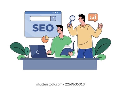Search Engine Optimization Illustration concept on white background