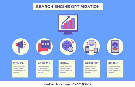 Search Engine Optimization Illustration, info Vector
