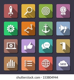 Search engine optimization, internet marketing icons. Flaticons series. Vector icons