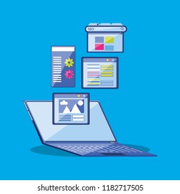 search engine optimization with laptop