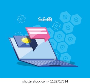 search engine optimization with laptop