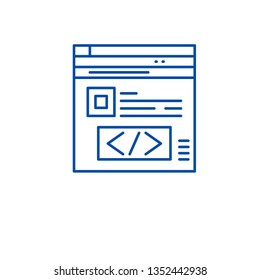 Search engine optimization line icon concept. Search engine optimization flat  vector symbol, sign, outline illustration.