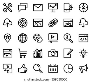 https www shutterstock com image vector search engine optimization line icon set 359030000
