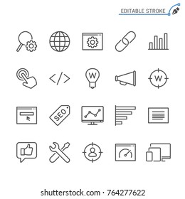 Search engine optimization line icons. Editable stroke.