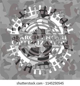 Search Engine Optimization on grey camouflage pattern