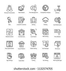 
Search Engine and Optimization Productive Icons

