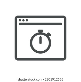 Search engine optimization related icon outline and linear vector.