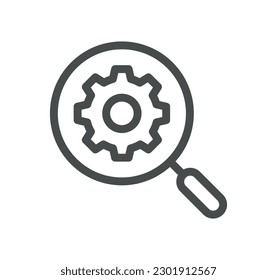 Esquema de icono relacionado con la optimización del motor de búsqueda y vector lineal.