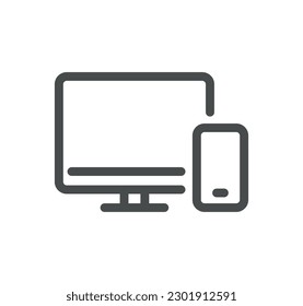 Search engine optimization related icon outline and linear vector.