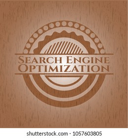 Search Engine Optimization retro wooden emblem