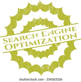 Search Engine Optimization rubber seal with grunge texture