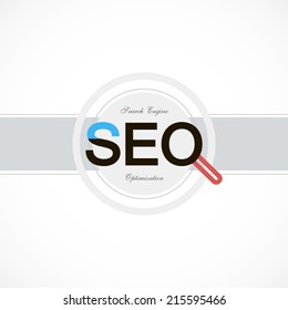 Search engine optimization SEO business concept illustration with magnifier icon and creative design style