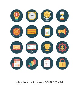 Search Engine Optimization (SEO) Flat Design Icon Set 