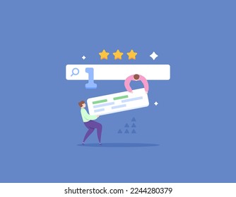 search engine optimization or SEO. SEO optimization to increase site traffic and placing the website to appear in the first place of search engines. SEO specialists. illustration concept design. 